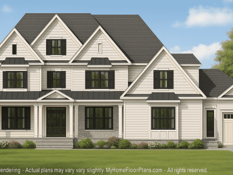Stunning 5-Bedroom Home Plan with Full CAD Architectural Design