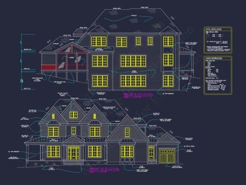 Stunning 5-Bedroom Home Plan with Full CAD Architectural Design