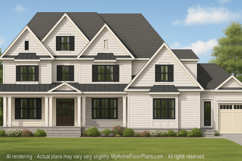 Stunning 5-Bedroom Home Plan with Full CAD Architectural Design