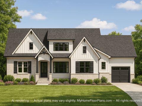 Stunning Craftsman Home Plan with Bonus Room & Sloped Lot Design