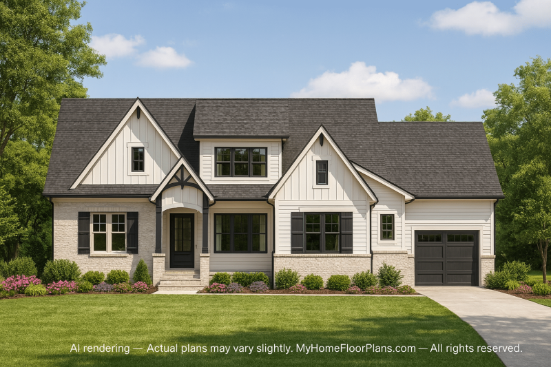 Stunning Craftsman Home Plan with Bonus Room & Sloped Lot Design