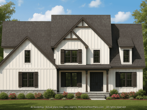 Stunning Home CAD Floor Plan with 4 Bedrooms and 2 Garage Bays