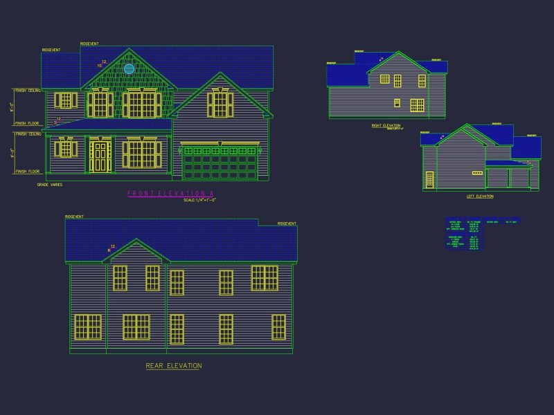 Stunning 2-Story House Plan with CAD Designs and Blueprint
