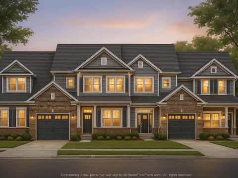 Stylish 2-Bedroom Townhome Blueprint - 2-Story CAD Design