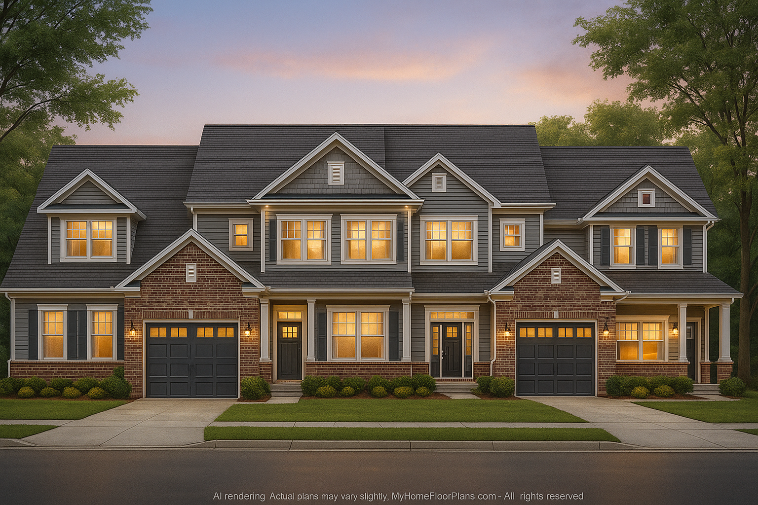 Stylish 2-Bedroom Townhome Blueprint - 2-Story CAD Design
