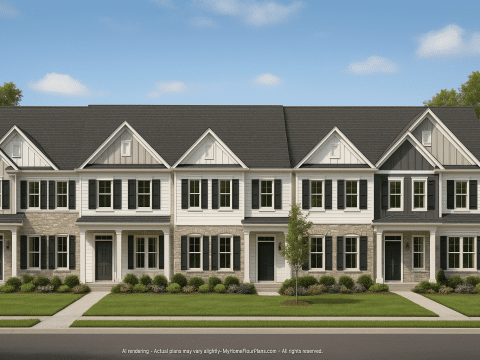 Stylish 2-Story Townhome Plan with Craftsman Design