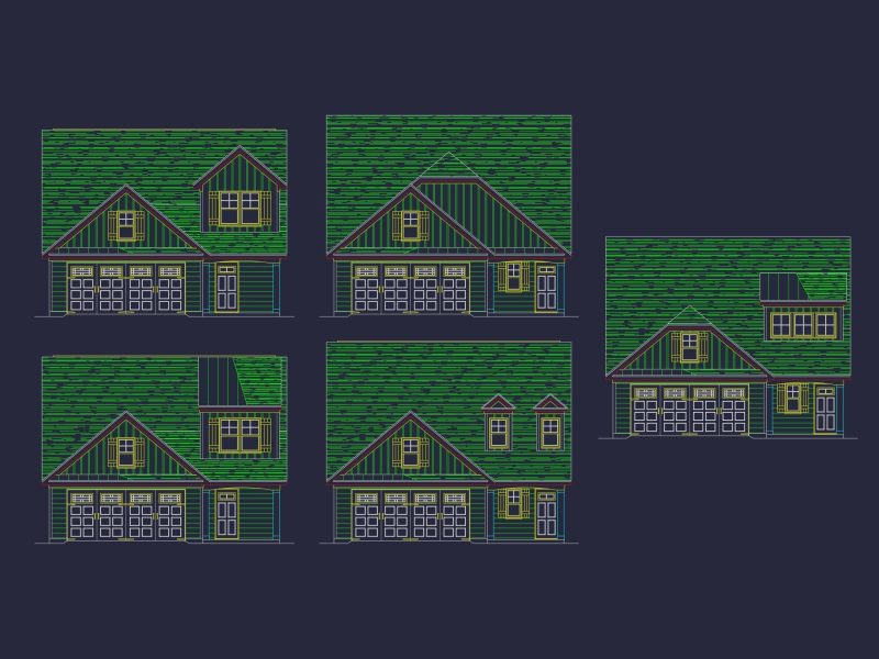 Stylish 3-Bedroom House Plan with Narrow Lot Design & CAD Blueprint