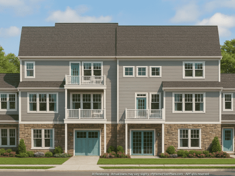 Stylish 3-Bedroom Townhome Plan with CAD and Blueprints