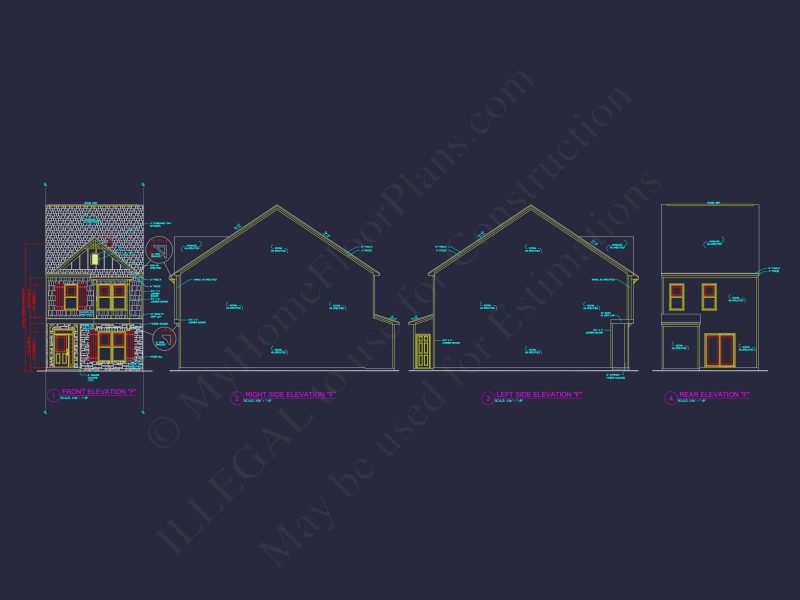 Stylish 4-Unit Townhome Plan with Craftsman-Inspired Architecture