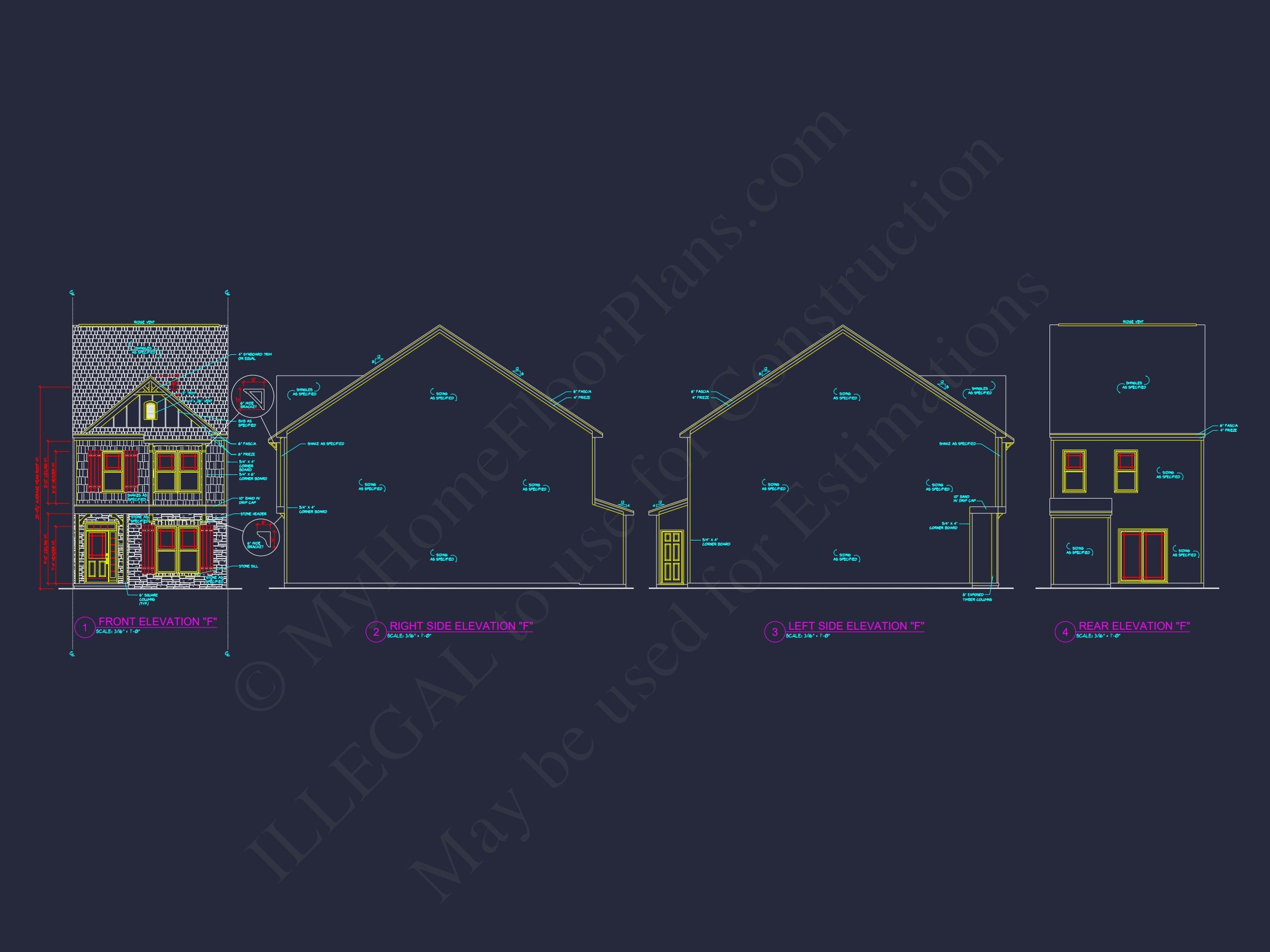 Stylish 4-Unit Townhome Plan with Craftsman-Inspired Architecture