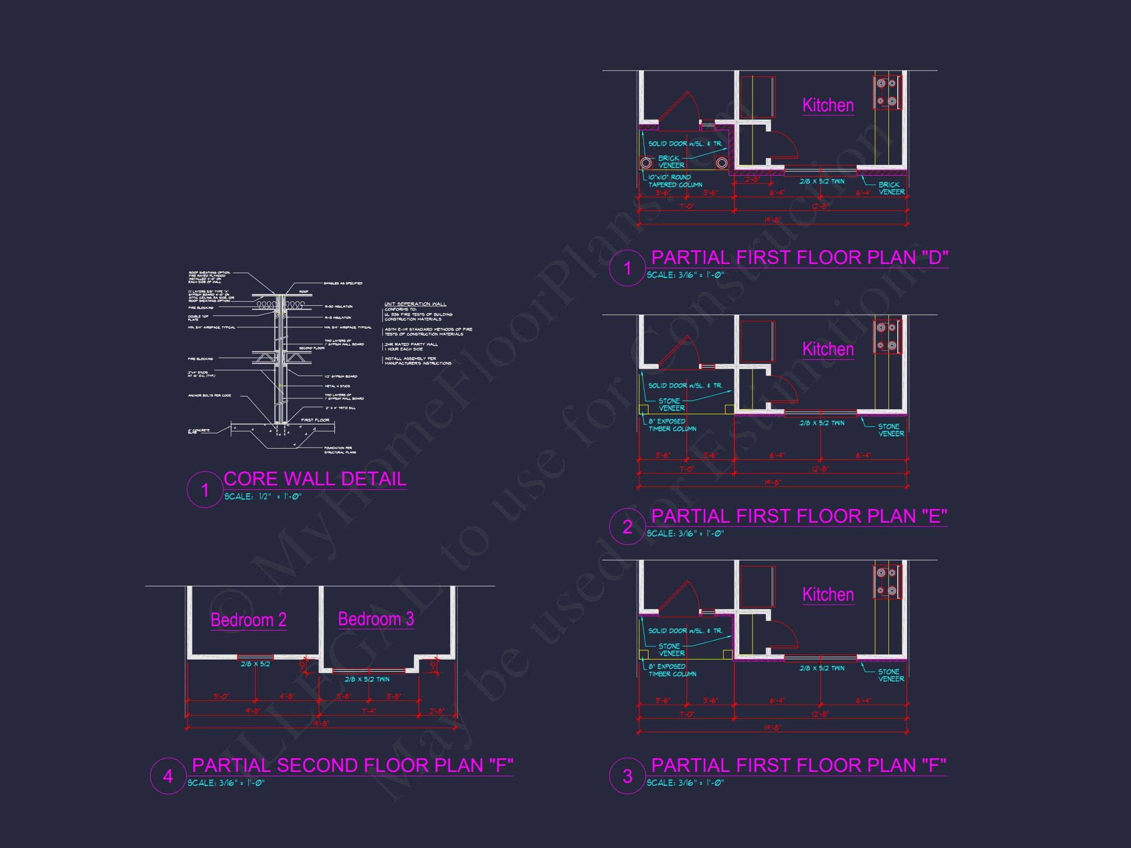 Stylish 4-Unit Townhome Plan with Craftsman-Inspired Architecture