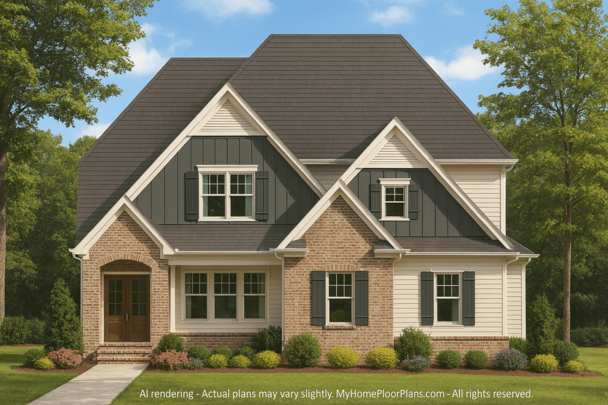 Stylish Craftsman Home Plan with Detailed Architectural Blueprint
