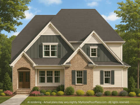 Stylish Craftsman Home Plan with Detailed Architectural Blueprint