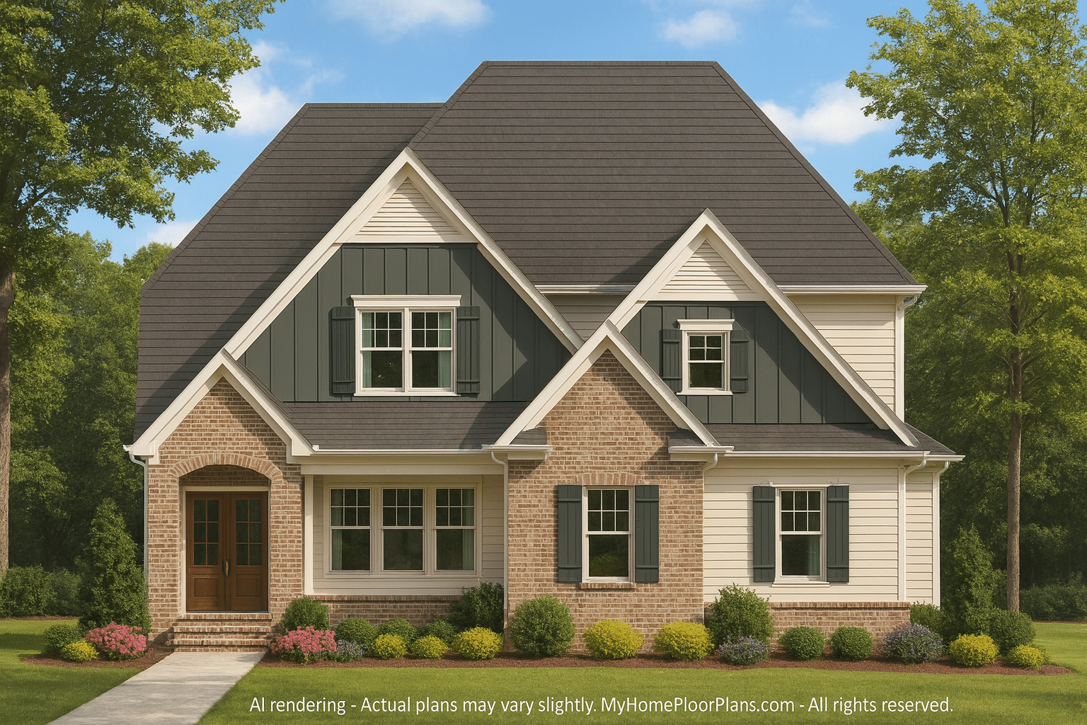 Stylish Craftsman Home Plan with Detailed Architectural Blueprint