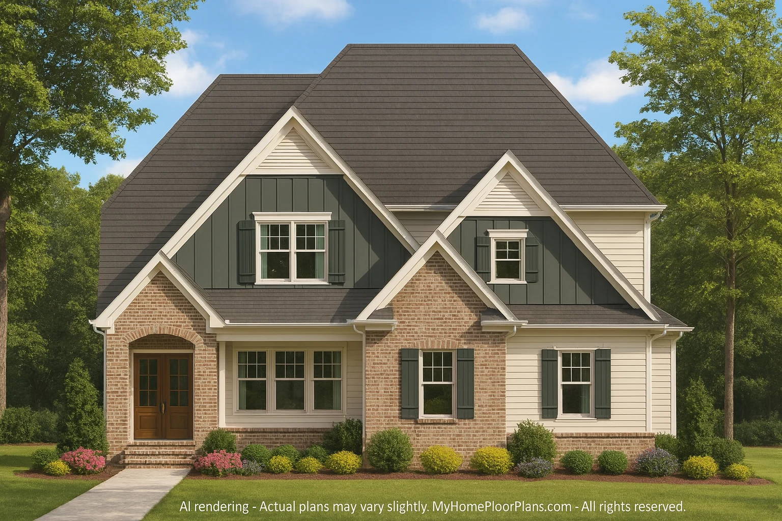 Stylish Craftsman Home Plan with Detailed Architectural Blueprint