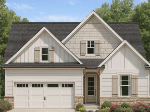 Stylish Craftsman Home Plan with Two-Story Floor Designs
