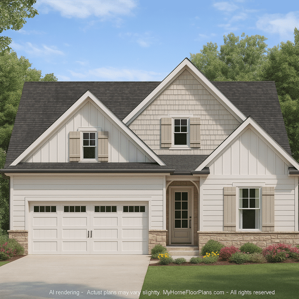Stylish Craftsman Home Plan with Two-Story Floor Designs