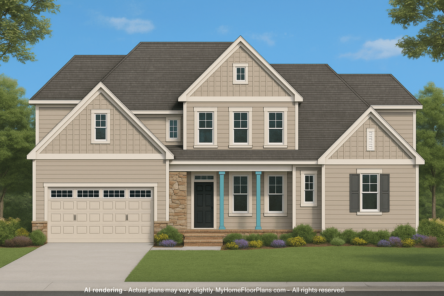 Stylishly Designed 2-Story House Plan with CAD Architecture Blueprintstrongh2 h3