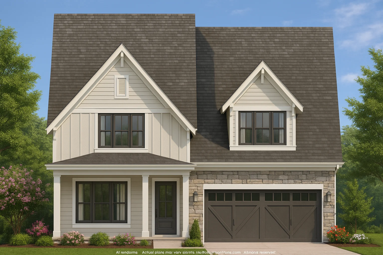Timeless 2-Story House Plan with Vaulted Ceilings and Bonus Room