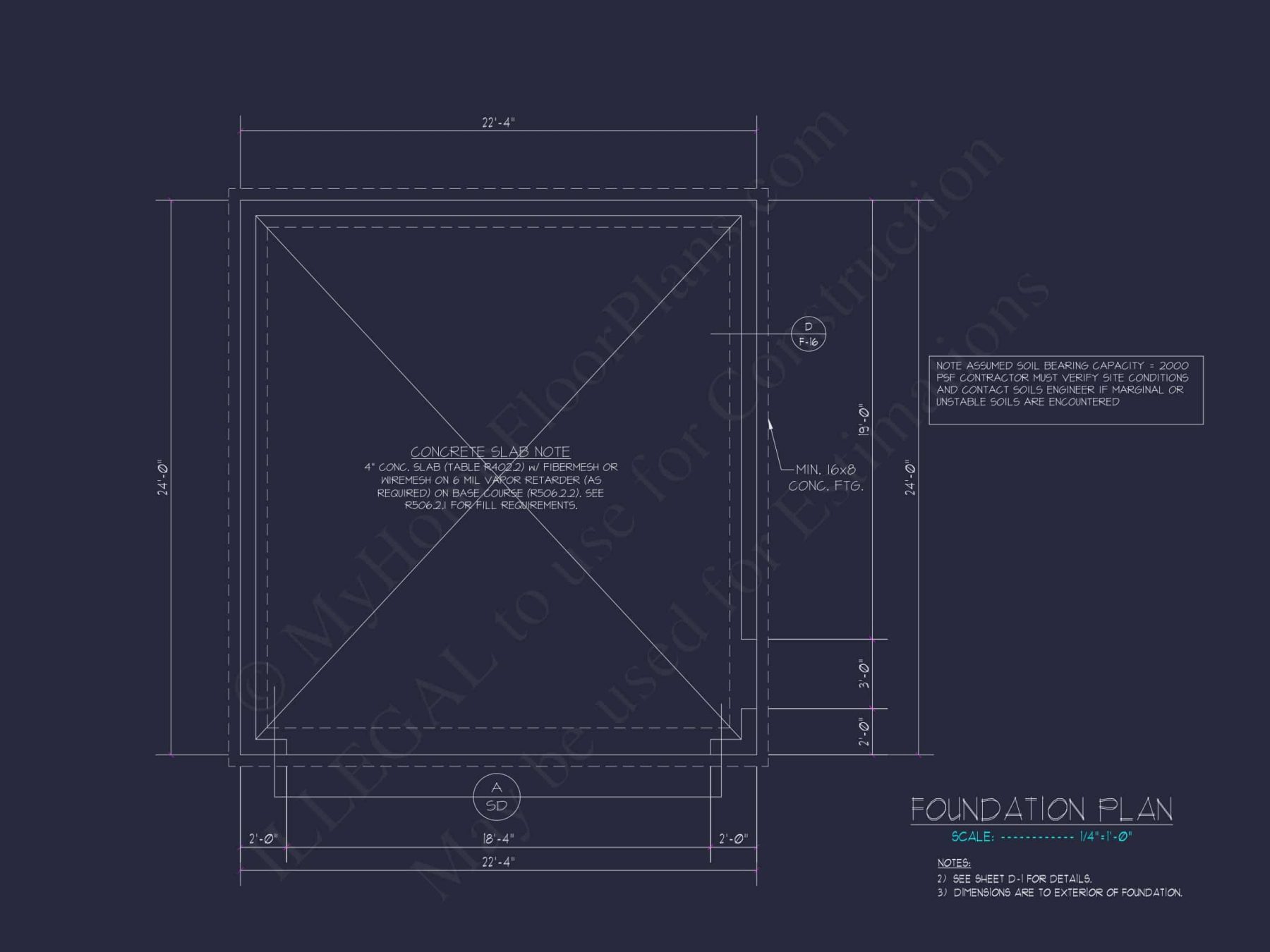 Traditional 2-Bay Garage Floor Plan with CAD Blueprint Design
