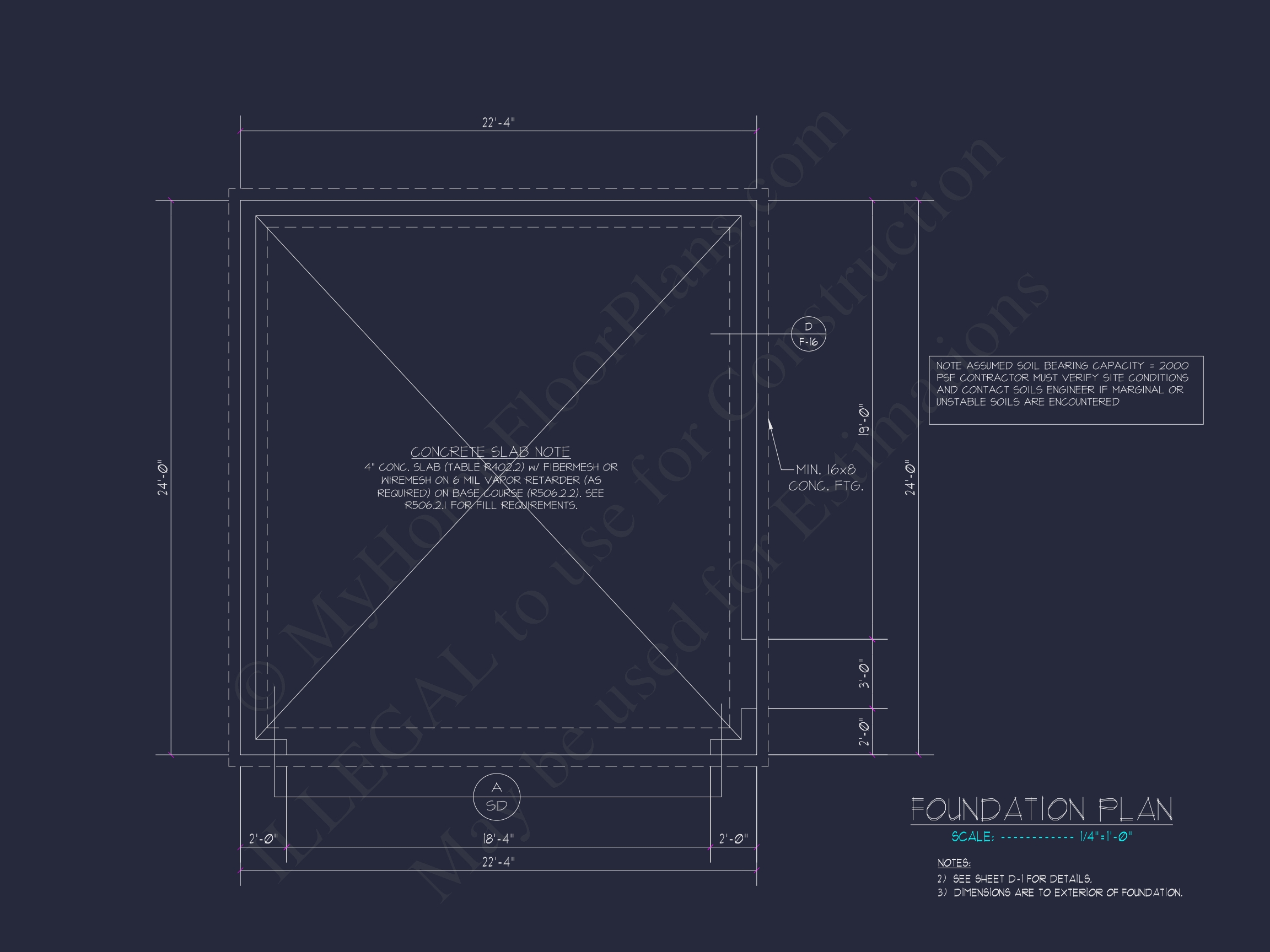 Traditional 2-Bay Garage Floor Plan with CAD Blueprint Design
