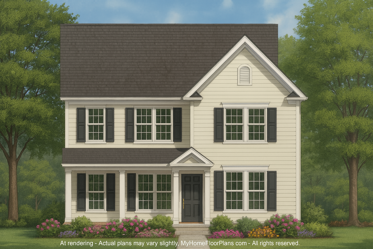 Traditional 2-Story Home Plan with CAD Blueprints