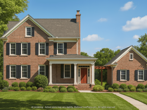 Traditional 2-Story House Plan with 3-Car Garage 3,202 Sq Ft Blueprint