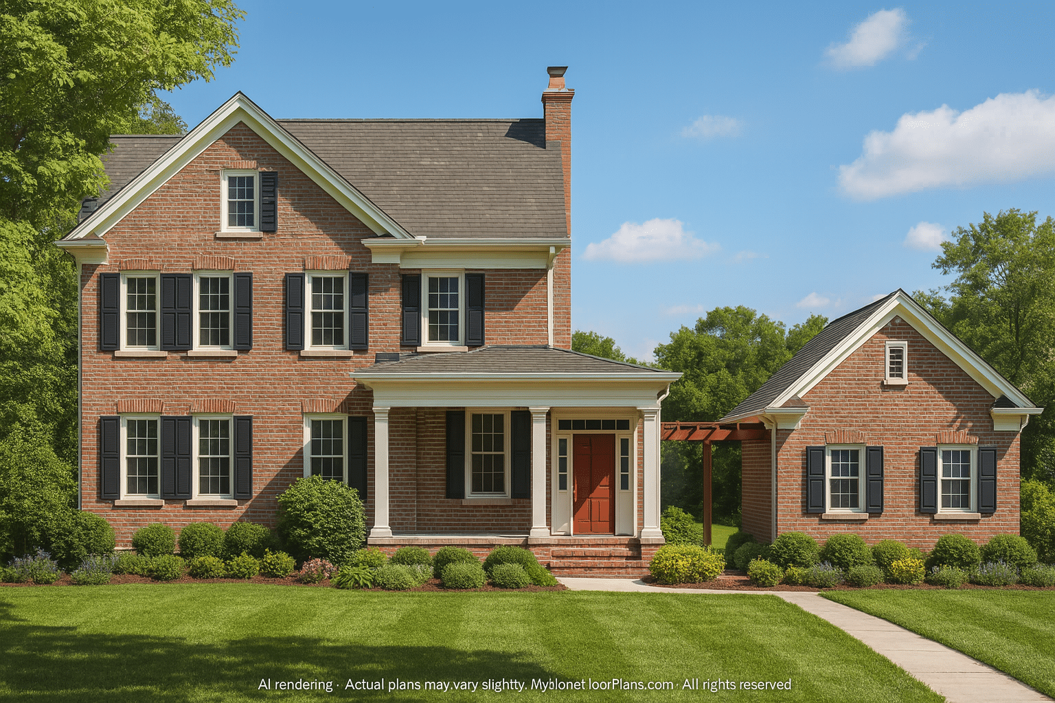 Traditional 2-Story House Plan with 3-Car Garage 3,202 Sq Ft Blueprint