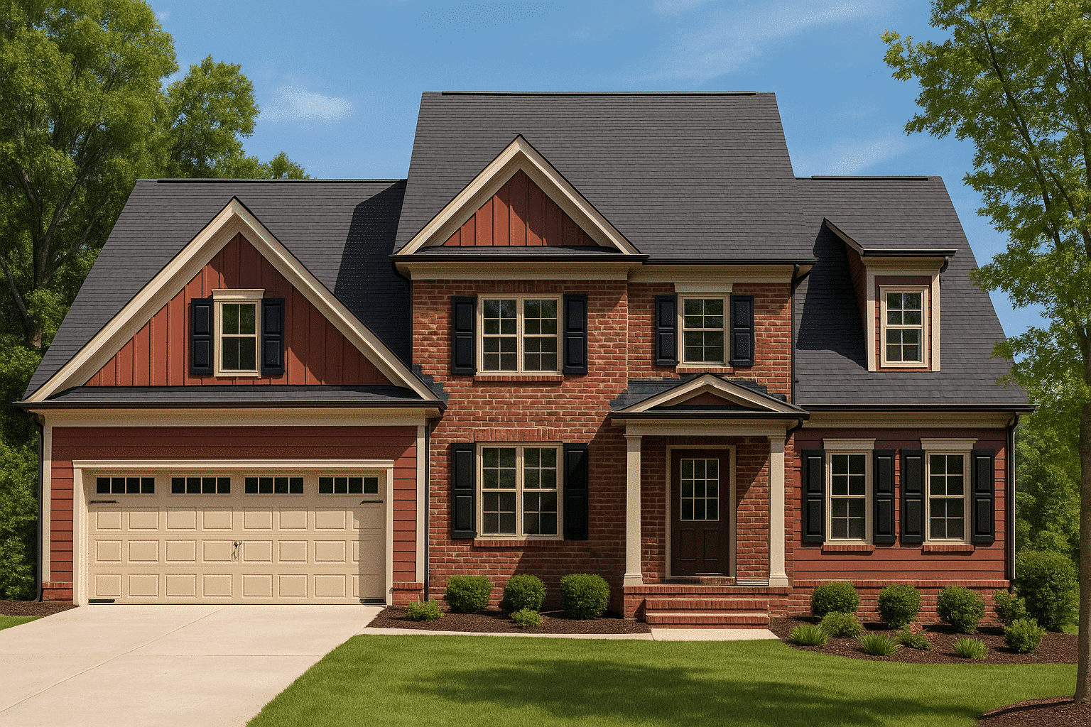 Traditional 2-Story House Plan with 4 Bedrooms & Vaulted Ceilings