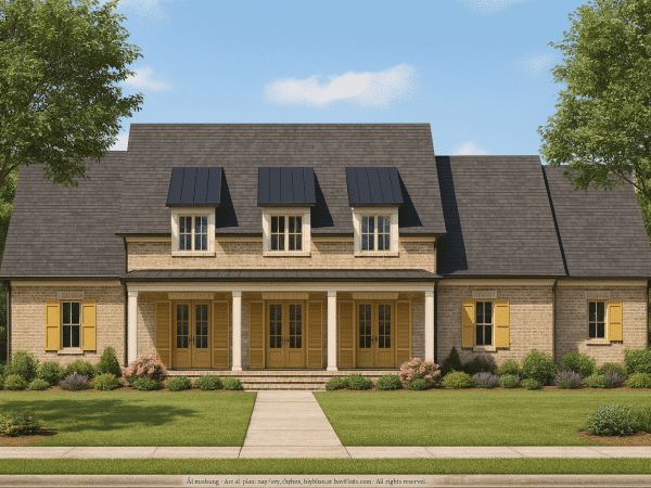 Traditional 2-Story House Plan with 4 Bedrooms and CAD Blueprint Design