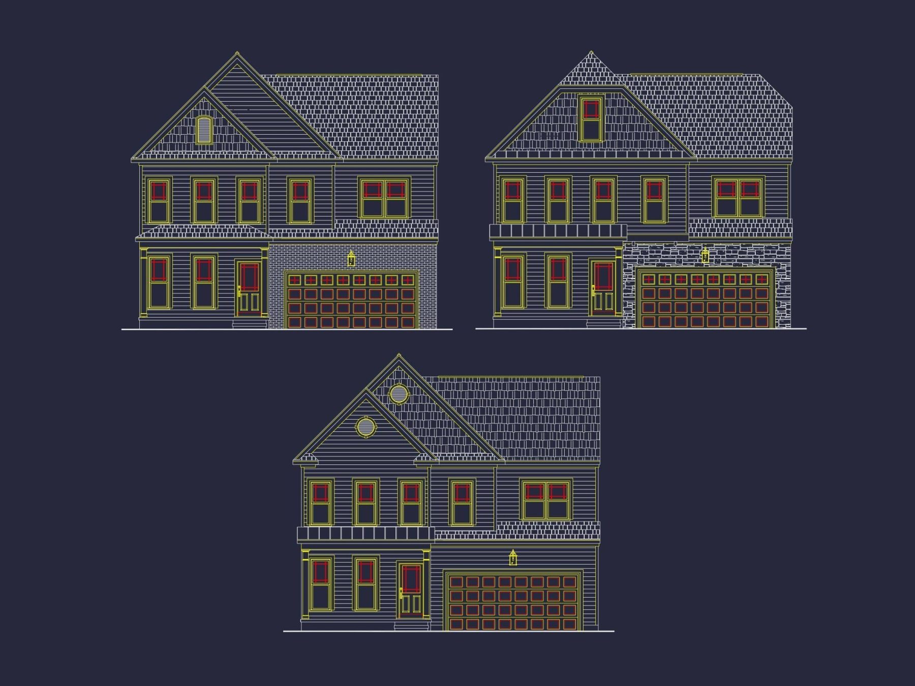 Traditional 2-Story House Plan with Fireplace & Screened Porch