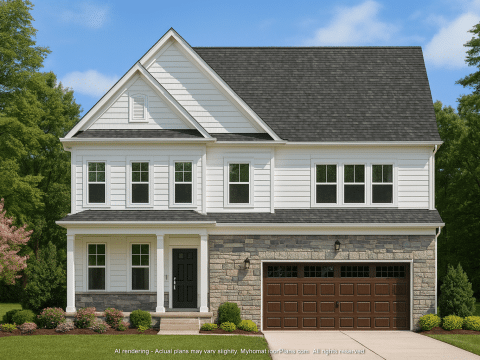Traditional 2-Story House Plan with Fireplace & Screened Porch