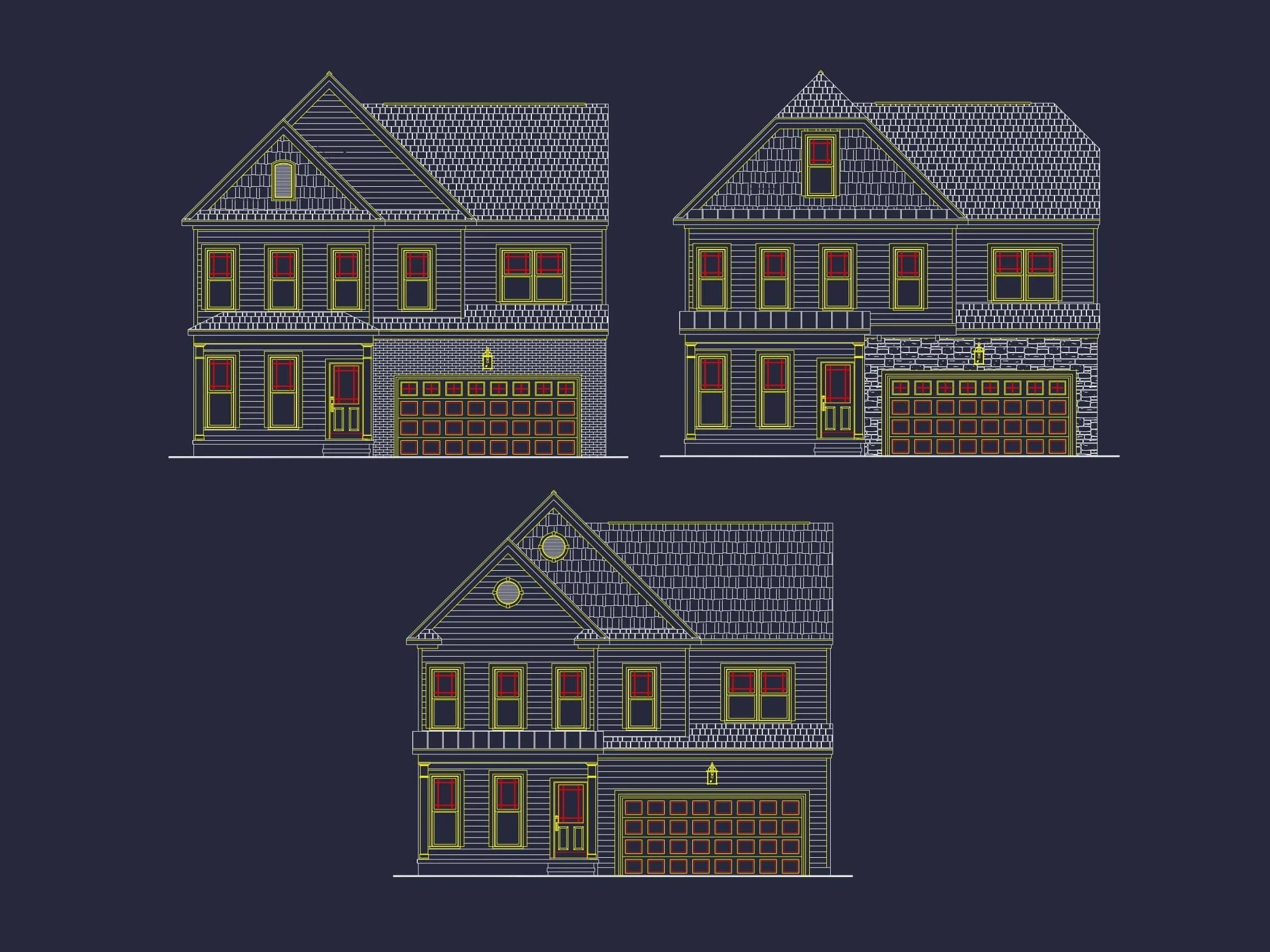 Traditional 2-Story House Plan with Fireplace & Screened Porch