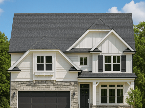 Traditional 2-Story House Plan with Office, Rec Room & 2-Car Garage
