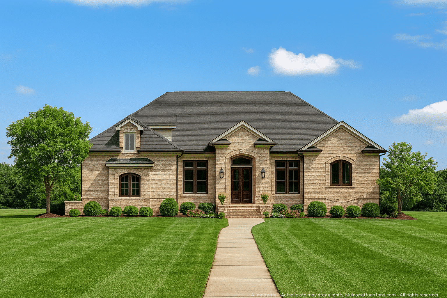 Traditional 2-Story House Plan with Spacious Floor Plan & French Country Flair