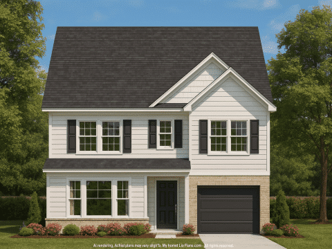 Traditional 3-Bedroom Home Plan with Garage – CAD Blueprints & Floor Plan