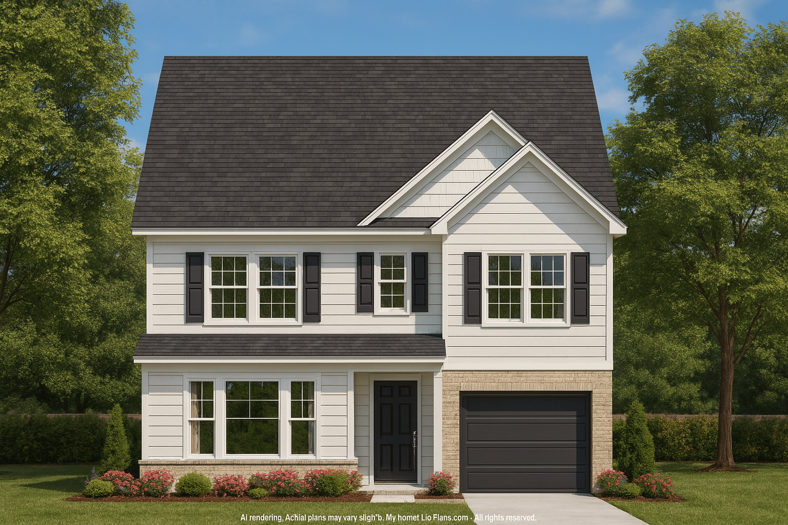 Traditional 3-Bedroom Home Plan with Garage – CAD Blueprints & Floor Plan