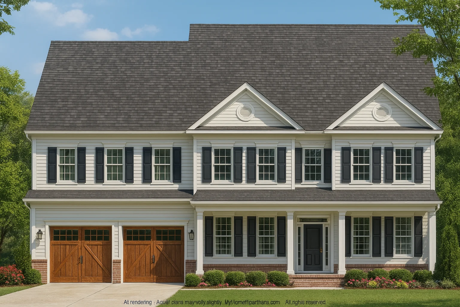Traditional 4 Bedroom Home Plan with 2 Car Garage Floor Plans & Blueprints (2)