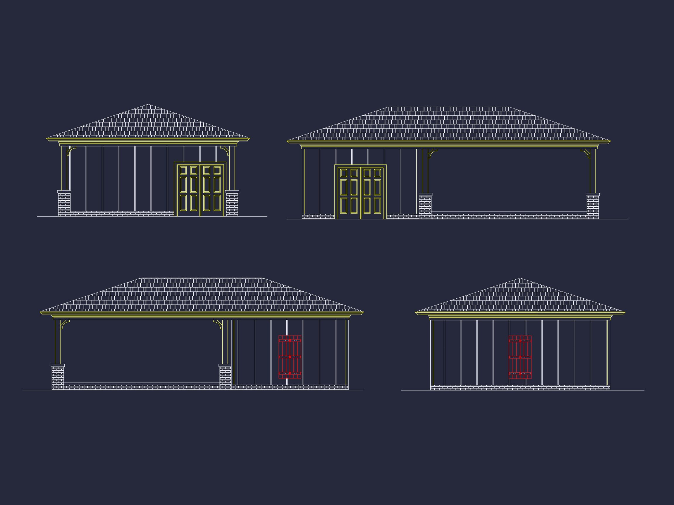 Traditional Carport House Design with CAD Floor Plan Blueprint
