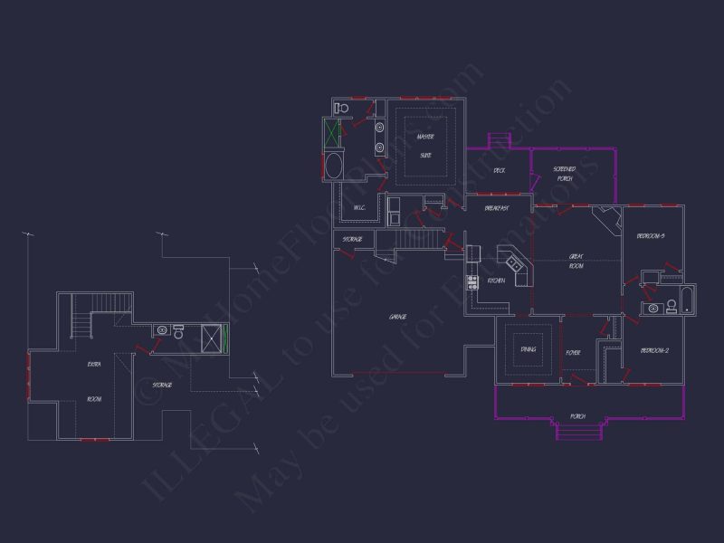 Traditional Country Home Plan – 1 Story, 4 Bedrooms, Open Floor Plan & Porches