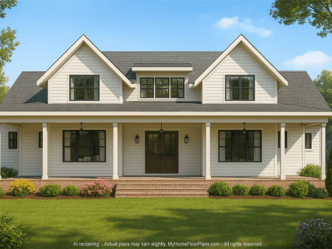 Traditional Craftsman Home Floor Plan with Spacious Layout & CAD Designs