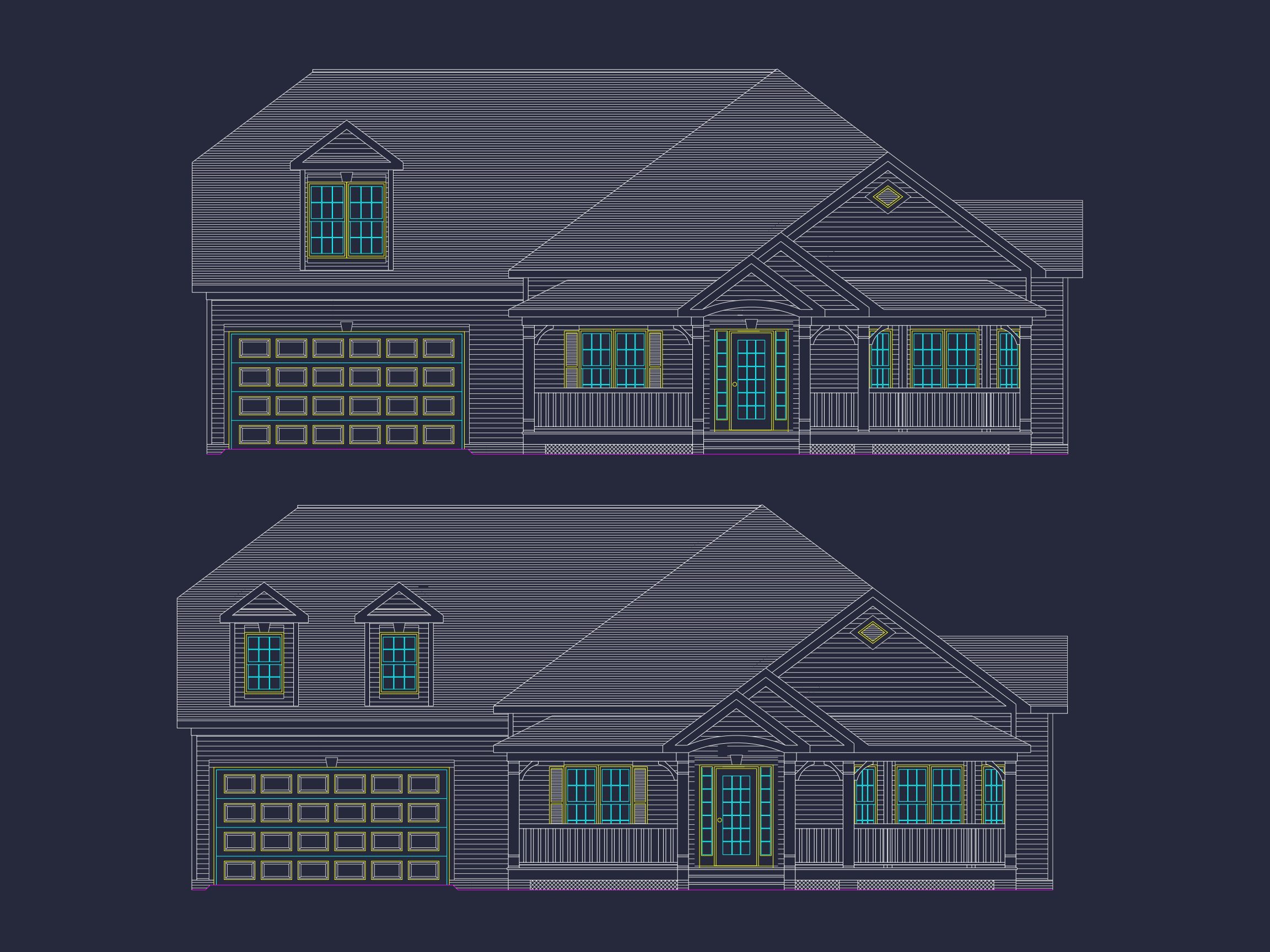 Traditional Craftsman House Plan: 2-Story Blueprint with CAD Design