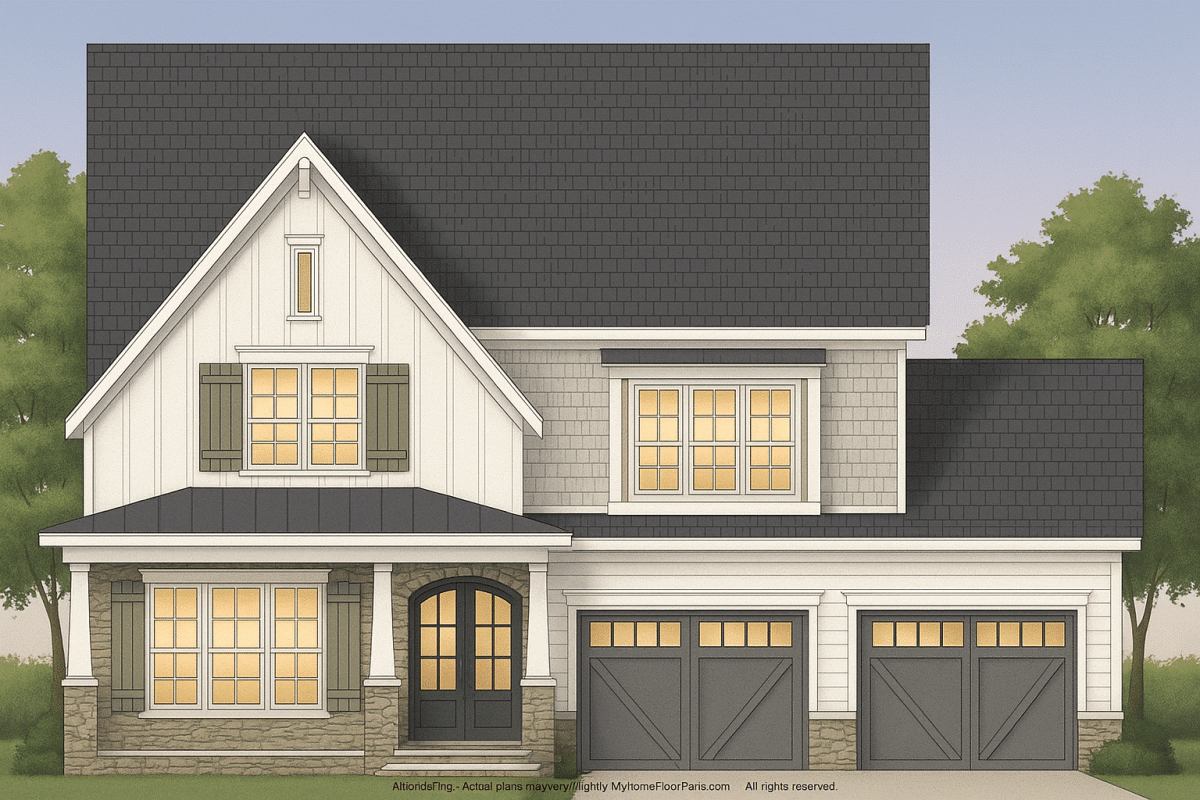 Traditional Craftsman Home Plan with 4 Bedrooms & Detailed CAD Blueprints