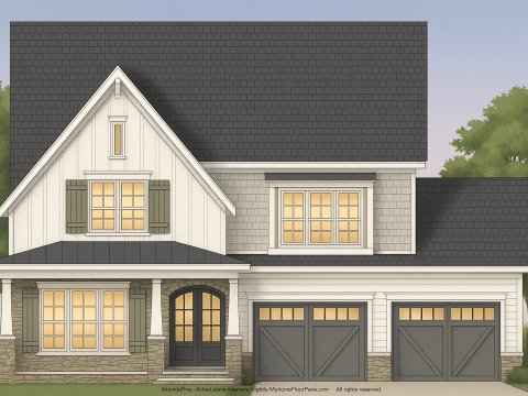 Traditional Craftsman Home Plan with 4 Bedrooms & Detailed CAD Blueprints