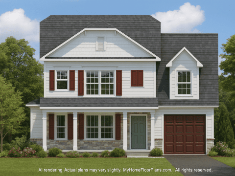 Traditional Craftsman Home Plan with 4 Beds & Open Floor Plan