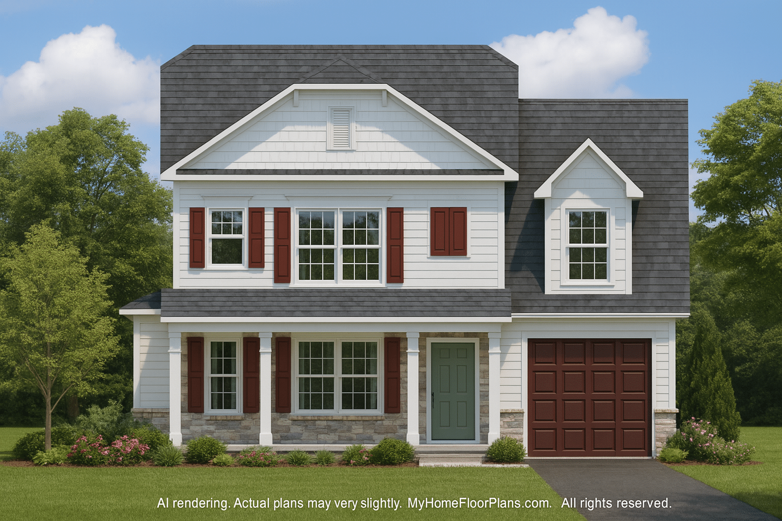 Traditional Craftsman Home Plan with 4 Beds & Open Floor Plan
