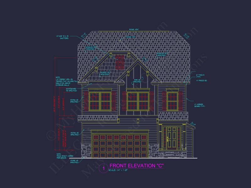Traditional Craftsman Home Plan with Detailed CAD Blueprints