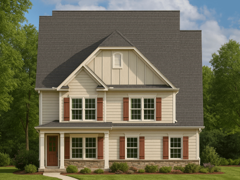 Traditional Craftsman Home Plan with Detailed Floor Design