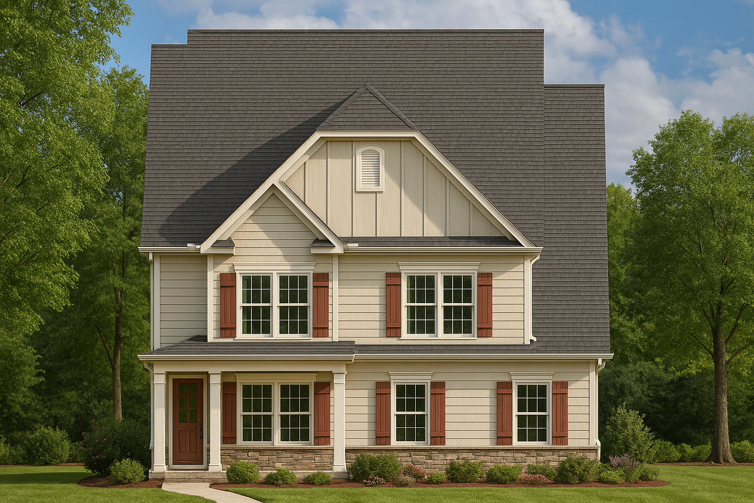 Traditional Craftsman Home Plan with Detailed Floor Design