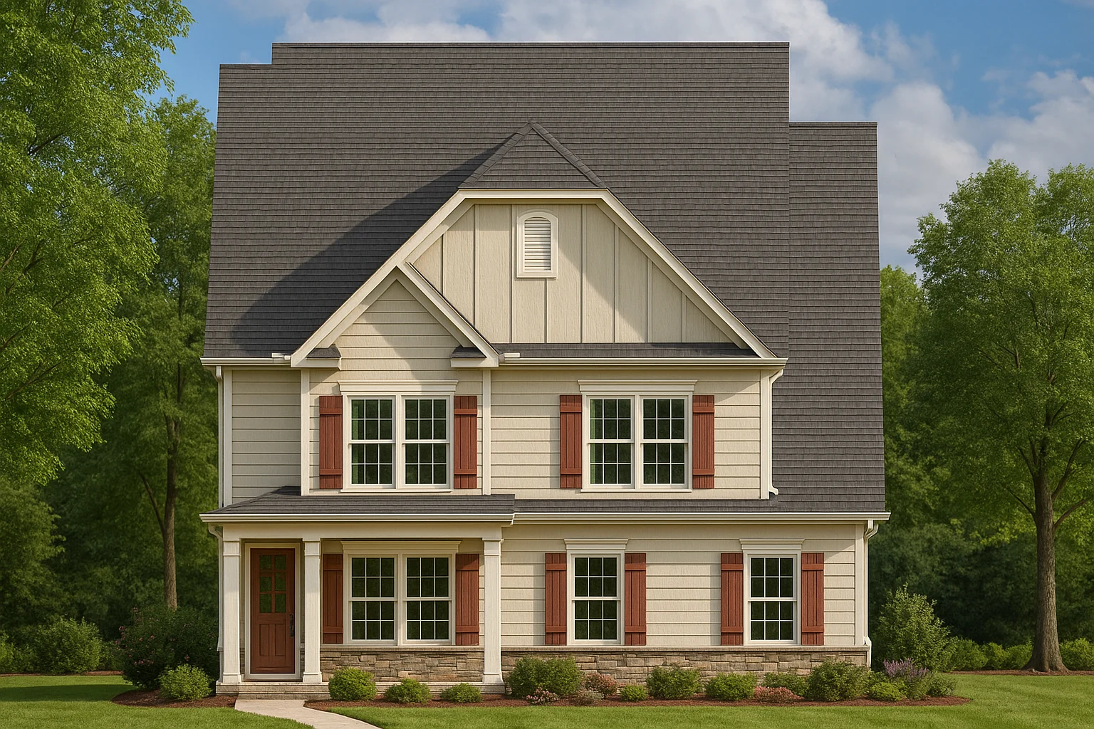 Traditional Craftsman Home Plan with Detailed Floor Design
